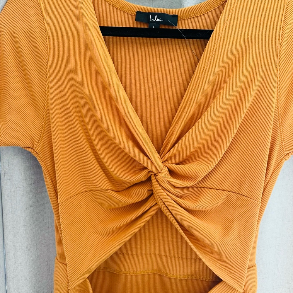 Lulu's - Front Twist Cutout Maxi Dress ๐งก NWT Sz: L - Picture 4 of 7